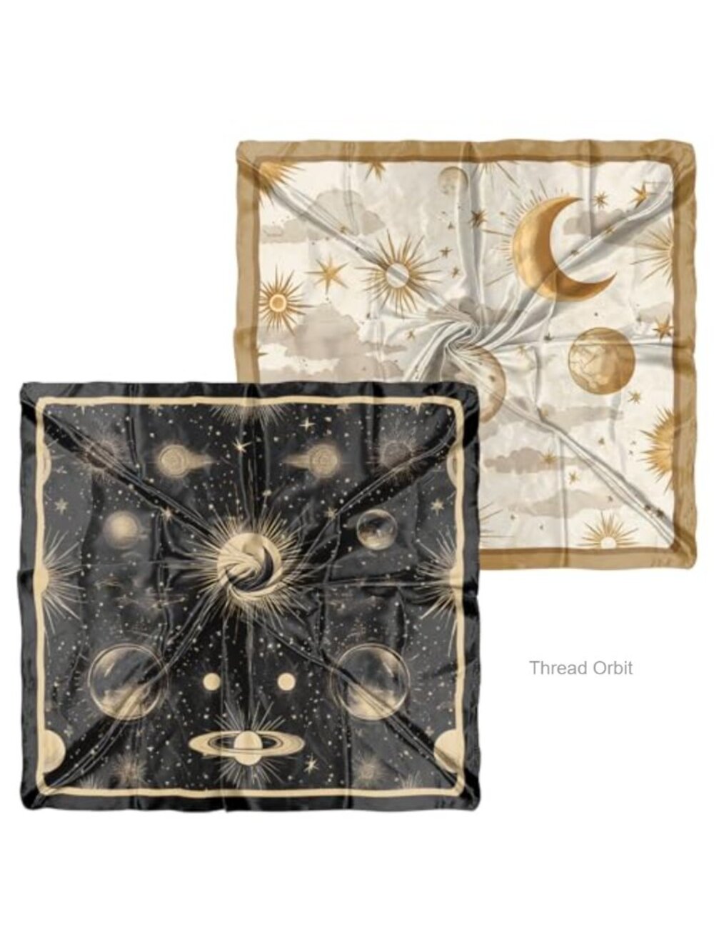 2PCS Satin Silk Feeling Scarf 27.5" Large Square Hair Wrap Bandana